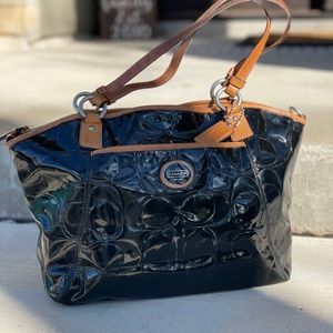 Coach Patent Leather Pocket Tote